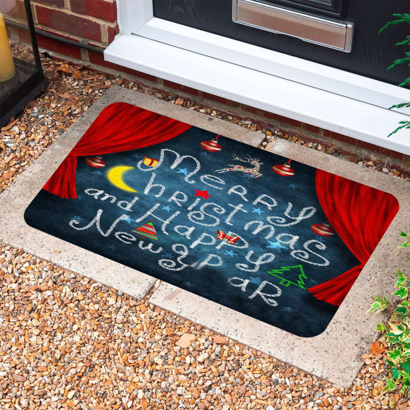 Paillasson en PVC durable pour Noël, 15,7 po x 27,6 po | Matériau 100% PVC, antidérapant | Conception festive des Fêtes, parfaite pour une utilisation intérieure et extérieure, facile à nettoyer, ajoute de la joie à votre entrée de maison