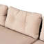 Mobilier de patio 3 pièces - Extérieur avec méridienne, coussins de dossier confortables, table en verre, canapé beige trempé flexible