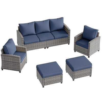 5-Piese Outdoor Conversation Sets With Cushion