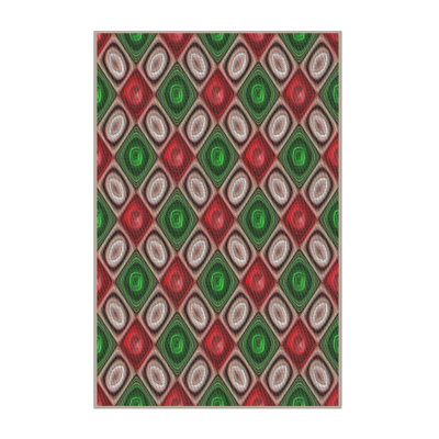 Tapis rouge à motif géométrique
