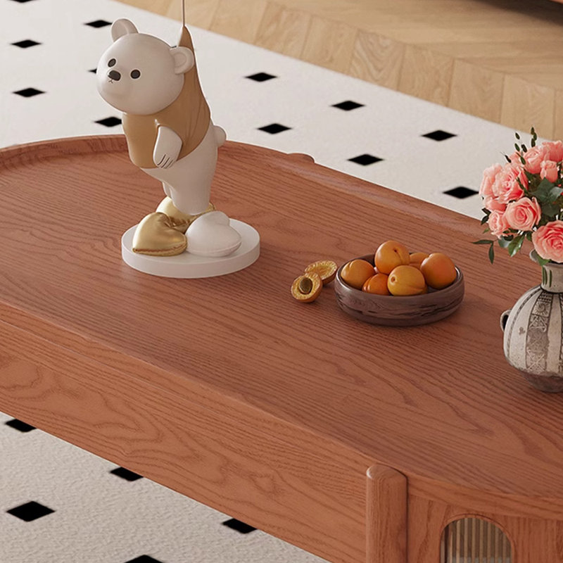 Table basse simple en bois massif de style européen, Brun