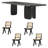 Black Solid Wood Ash Dining Table Set-103173149-124363241