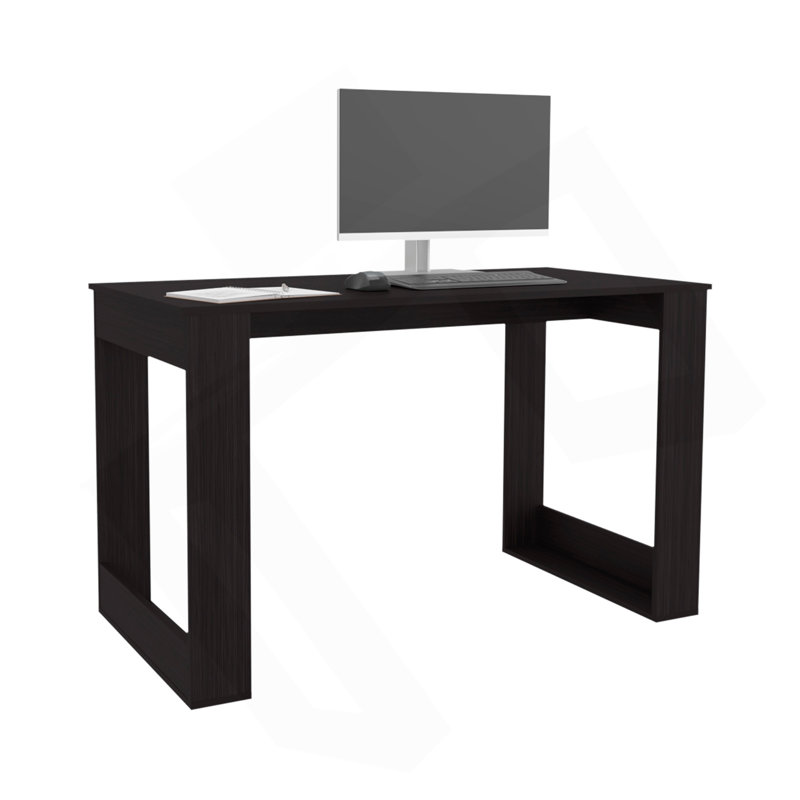 Writing Desk With Ample Workstation And Sturdy Legs, Black