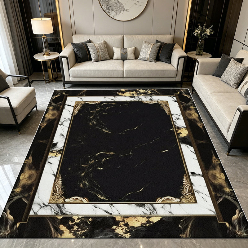 1PC Black and White Checkered area rugs for Living Room, Soft and Comfortable, Suitable for all seasons, easy-to-maintain, machine washable Indoor floor mat, Under Table Farmhouse suitable for dining table, bedroom, kitchen, entryway, home office,