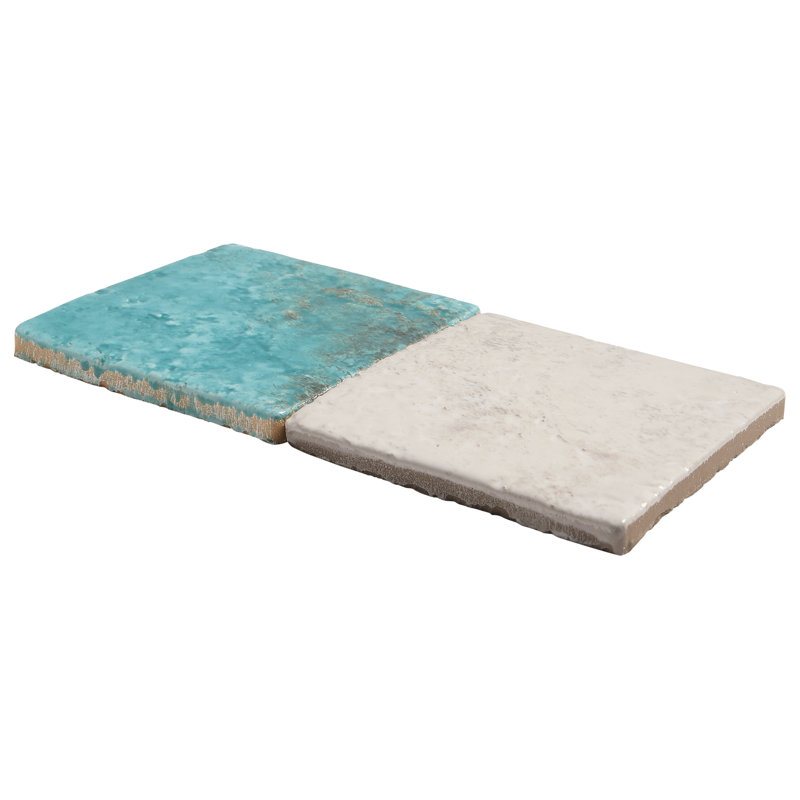 Greta 4.72 In. X 4.72 In. Glossy Textured Porcelain Floor And Wall Tile (8.96 Sq. Ft. / Case), Lagoon Blue