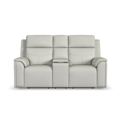 Titus Reclining Loveseat With Console, Power Headrests, Lumbar, Heat & Massage