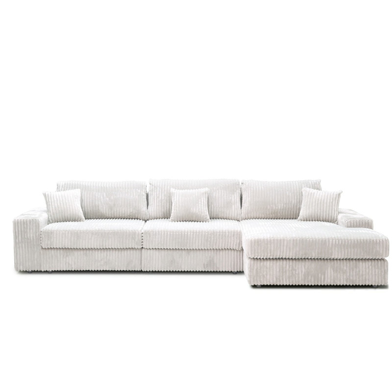 Canapé modulaire en L 4 po Pixel, Beige