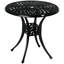 Table de salle à manger ronde 30 "avec trou pour parasol, table de bistro extérieure en fonte d'aluminium seulement, noir
