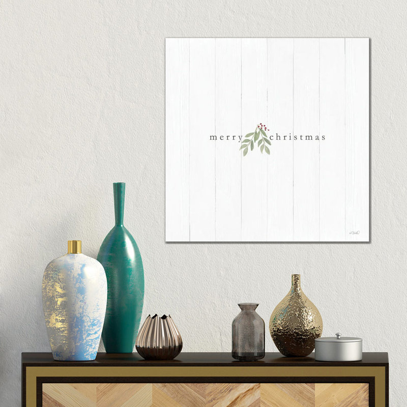 «Merry Christmas», reproduction d'art sur toile tendue, H 18 po x l 18 po, Toile tendue, Ne s’applique pas