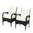 2 Dining Chairs With Cushions (Beige) - Modern Outdoor Chair Ensemble Pe , Steel, , Fabric, Sponge Materials Withstands Varying Weather Conditions Collection Severe