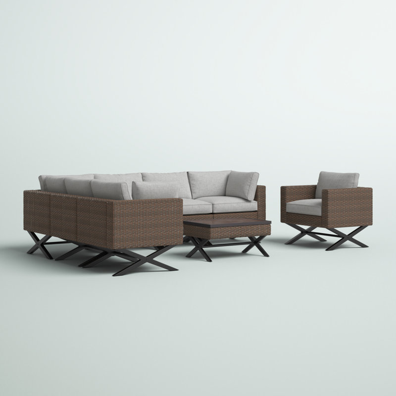 Boydston 6 - Person Modular Patio Conversation Set with Cushions