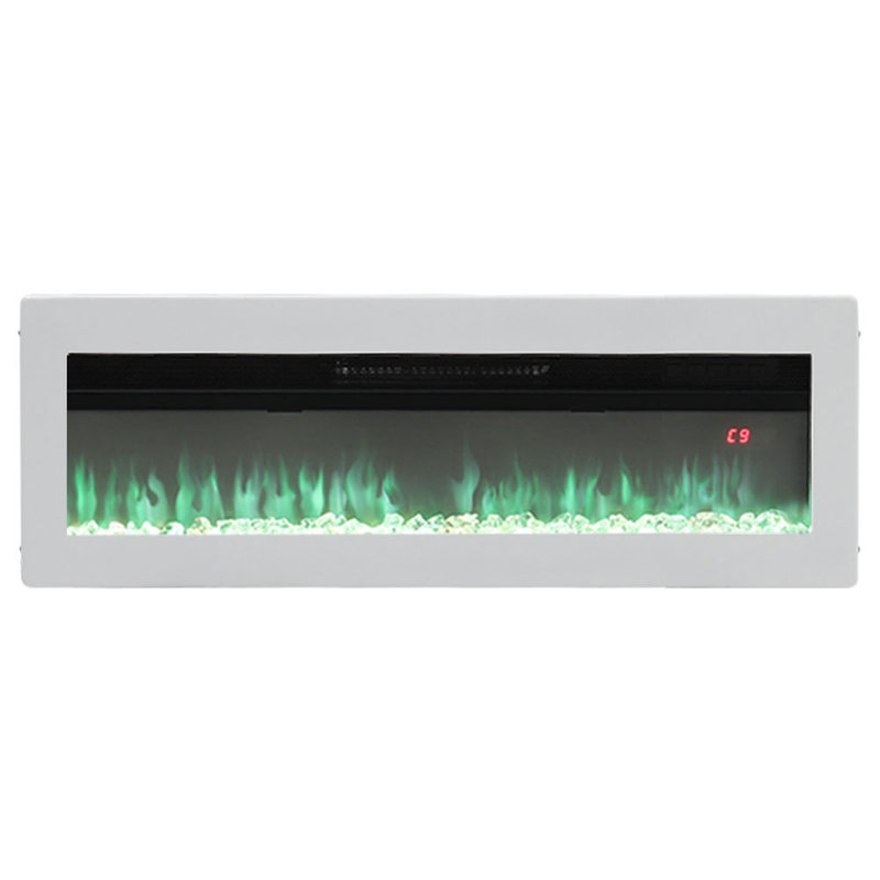 Wyndham Electric Inset Fire, White, 32.7cm H x 127cm W x 14.6cm D