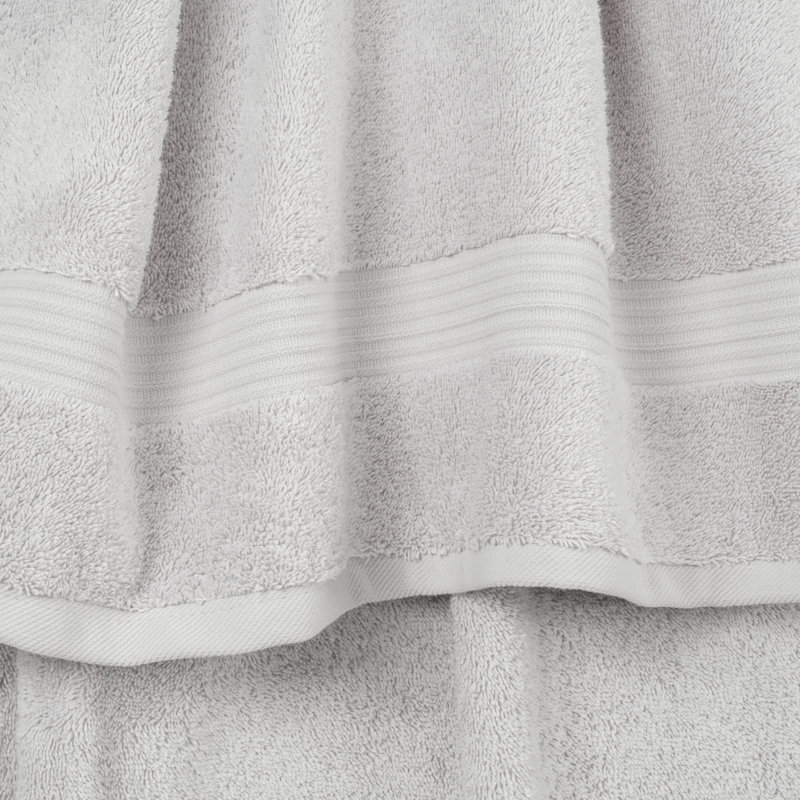 100% Cotton Turkish  Washcloth Set, 4 Piece Soft, Absorbent Wash Rag Small Towels, Silver Gray
