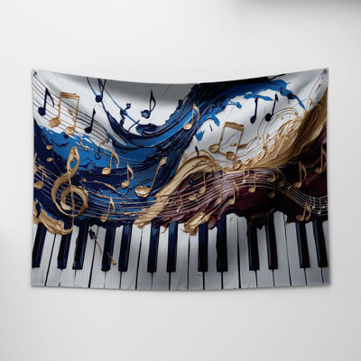 Tapisserie murale «Music Piano»