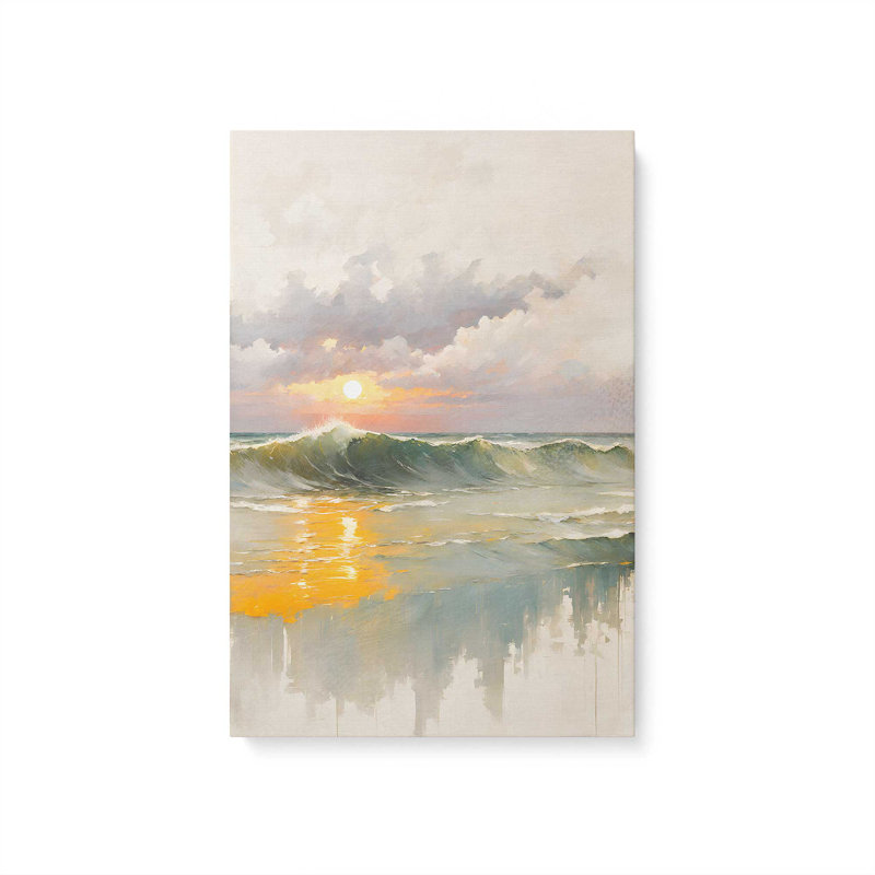 Impression sur toile Golden Waves at Sunset I, H 18 po x l 12 po x P 1,25 po, Toile tendue