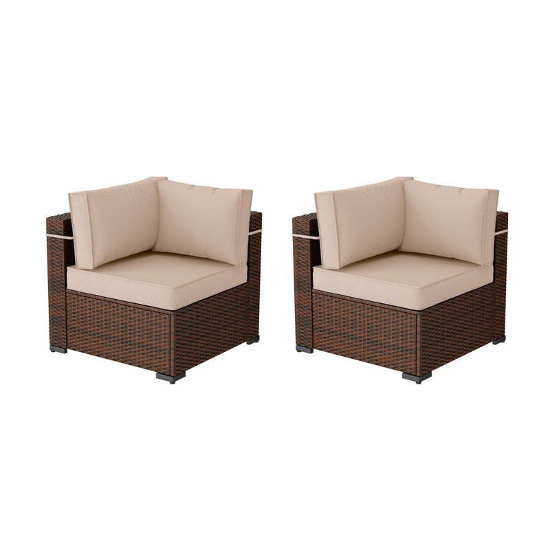Wicker Outdoor Patio Sofa, Beige