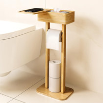 Homme Concept - Wood Free Standing Toilet Paper Roll Holder - Free Delivery