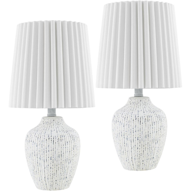 Zelman Table Lamp, Cream, White