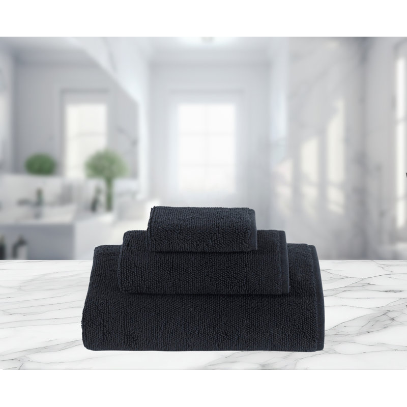  Ensemble de serviettes en coton Lerins, Noir