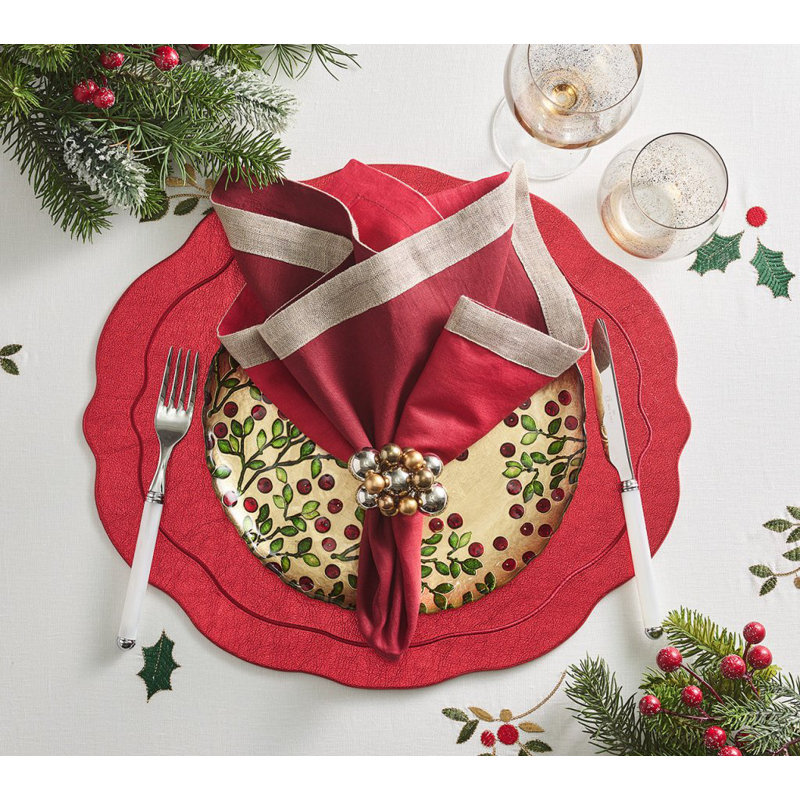 Dip Dye Linen Napkin, Red/Burgundy