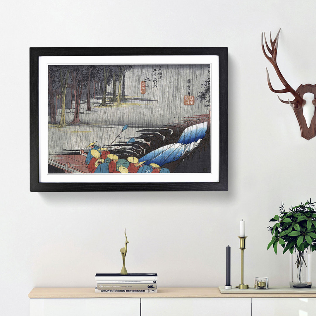 Spring Rain in Tsuchiyama by Utagawa Hiroshige - Picture Frame Painting Print