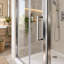 Flora Single Added Framed Shower Door with Clear Glass-1243566790
