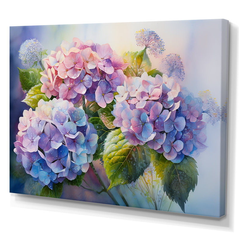«Rose et mauve», impression sur toile, H 16 po x l 32 po x P 1 po, Toile tendue