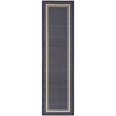 Wyrick Black Border Patio Indoor/Outdoor Area Rug