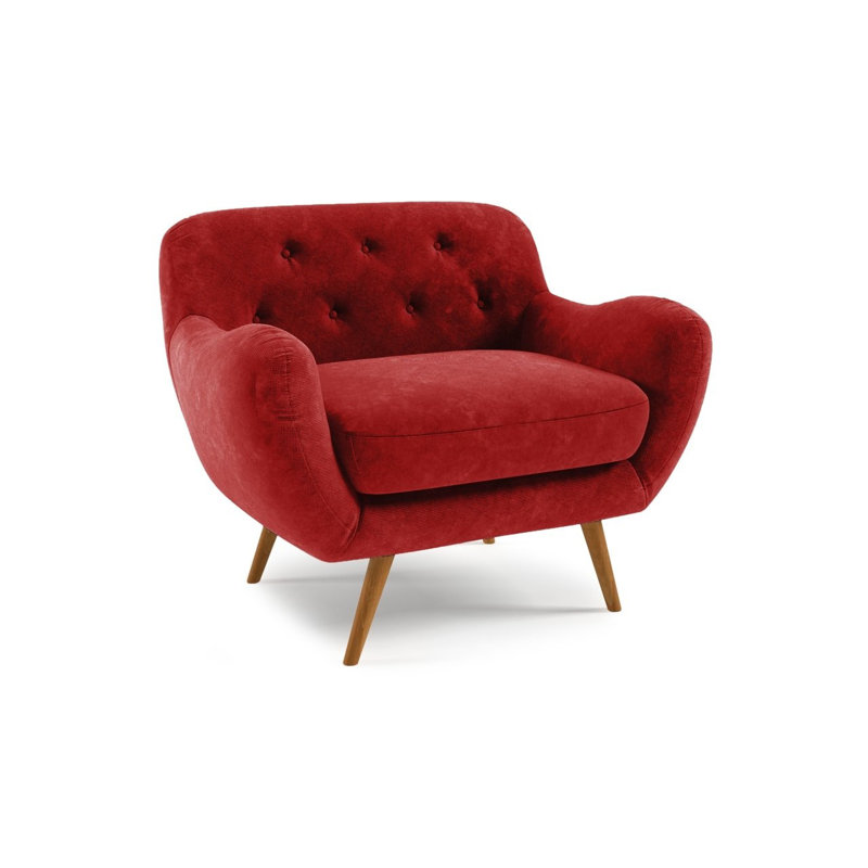 Jefferson Upholstered Armchair, Deep Red