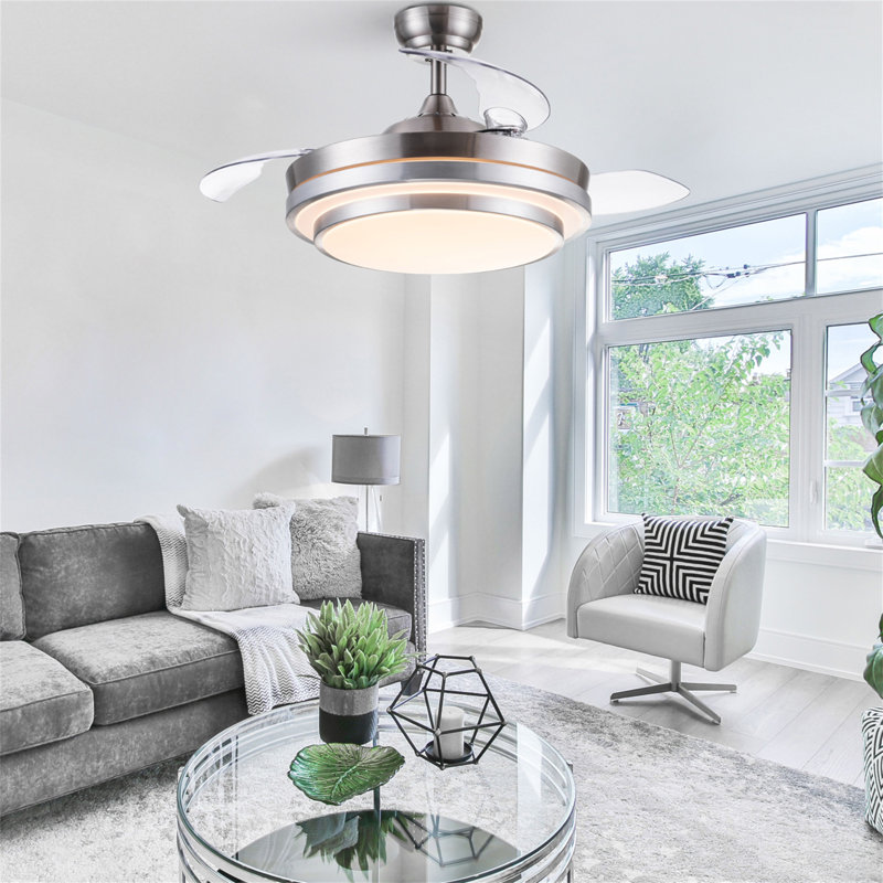 42 In. Retractable Ceiling Fan With Remote Control