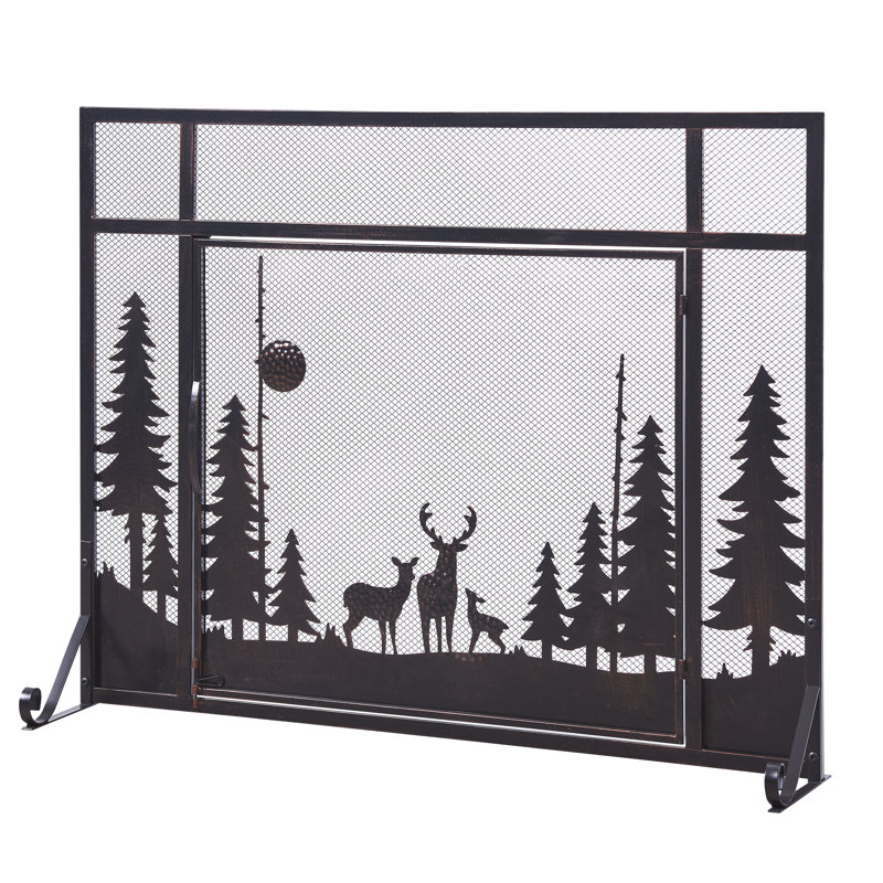Dubuque 1 Panel Iron Fireplace Screen