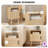 22.83'' H Oak Rattan Nightstand With Open Shelf & Door, Solid Wood Legs, Accent Bedside End Table For Bedroom, Dorm And Small Spaces