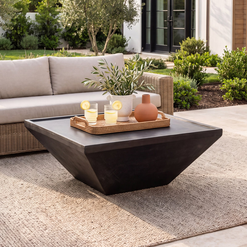 Gara Klayre Aluminum Coffee Table, Matte Black