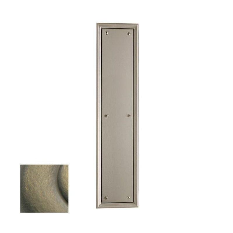 Nashville Push Plate, 15" H x 3.4" W x 0.6" D, Antique Brass
