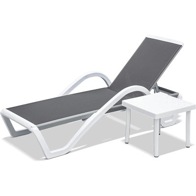 Méridiennes de patio réglables en aluminium avec accoudoirs pour l'extérieur
