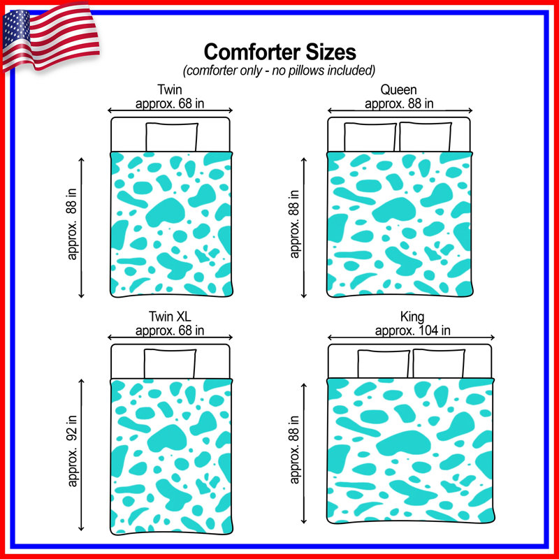 Abstract Blue Blobs Comforter, Twin