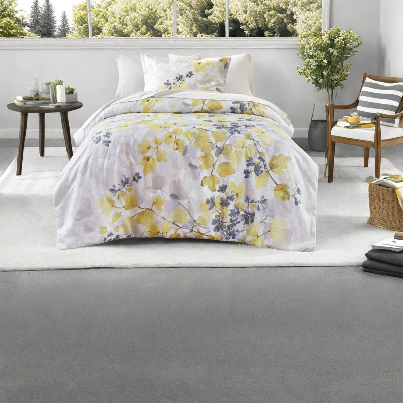 Ensembles de literie botanique moderne avec rangement, édredon en polyester et draps