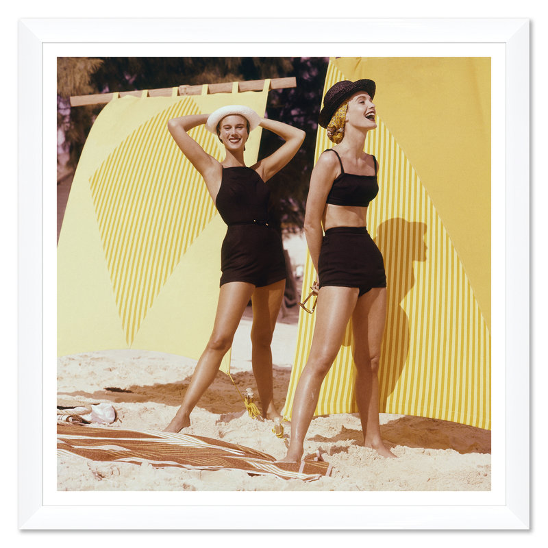 Glamour, "Two Models On A Beach", Frances McLaughlin-Gill, April 1, 1956 Print by Condé Nast
