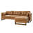 Amando 101"W Mid-Century L-Shape Genuine Leather Reversible Modular Sectional Sofa-2010619747