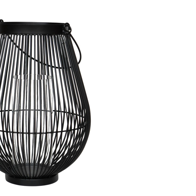 Metal Tabletop Lantern, 33.5cm H x 26cm W x 26cm D