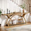 Console 70,87 po avec tablette de rangement, canapé industriel rustique avec cadre en demi-lune pour le hall d'entrée ou le salon-348928068