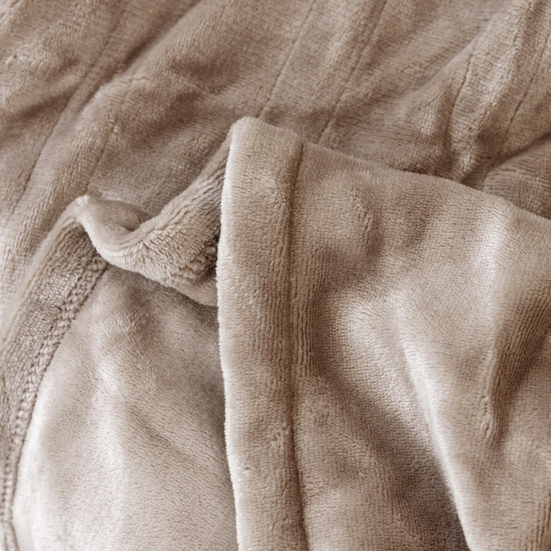  Jeté chauffant 1 pièce Microplush, Taupe