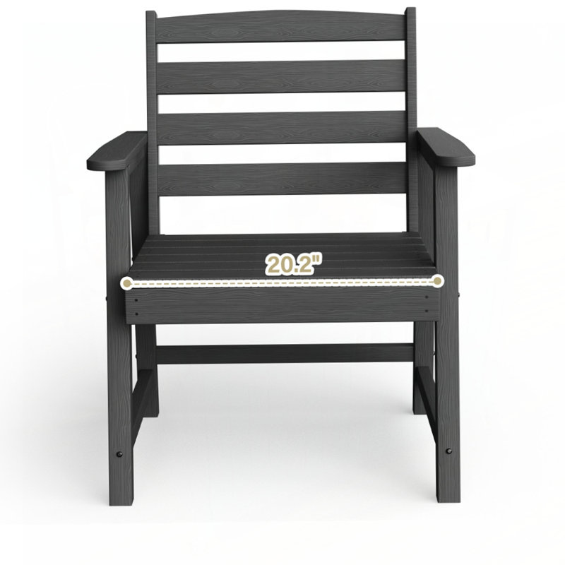 Chaise de salle à manger d'extérieur simple toutes saisons avec imitation grain de bois, convenant à de multiples cas de figure et offrant une durabilité accrue.