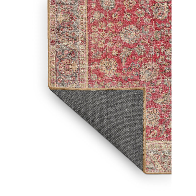 Tapis beige / rouge en laine Jacklyn, Rectangle 8 pi x 10 pi