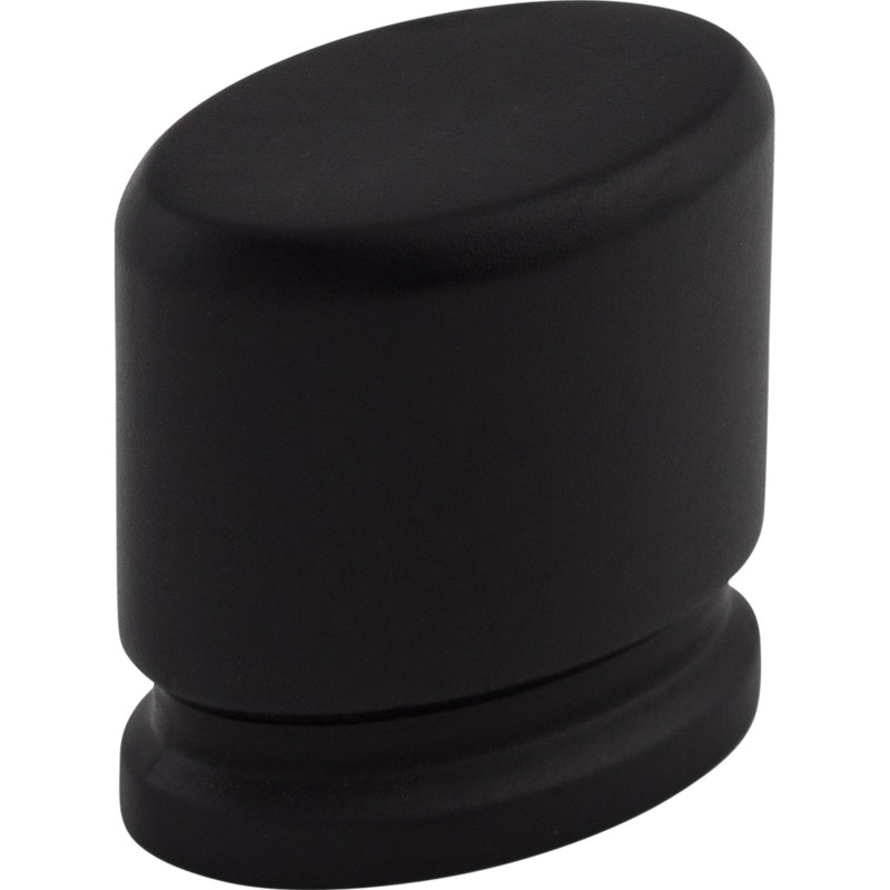 Oval 1 1/8" Length Oval Knob, Black