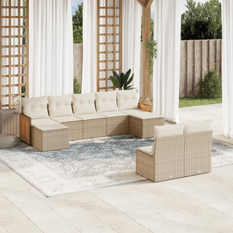 Ensemble de canapé modulaire en rotin PE 9 pièces Vidaxl