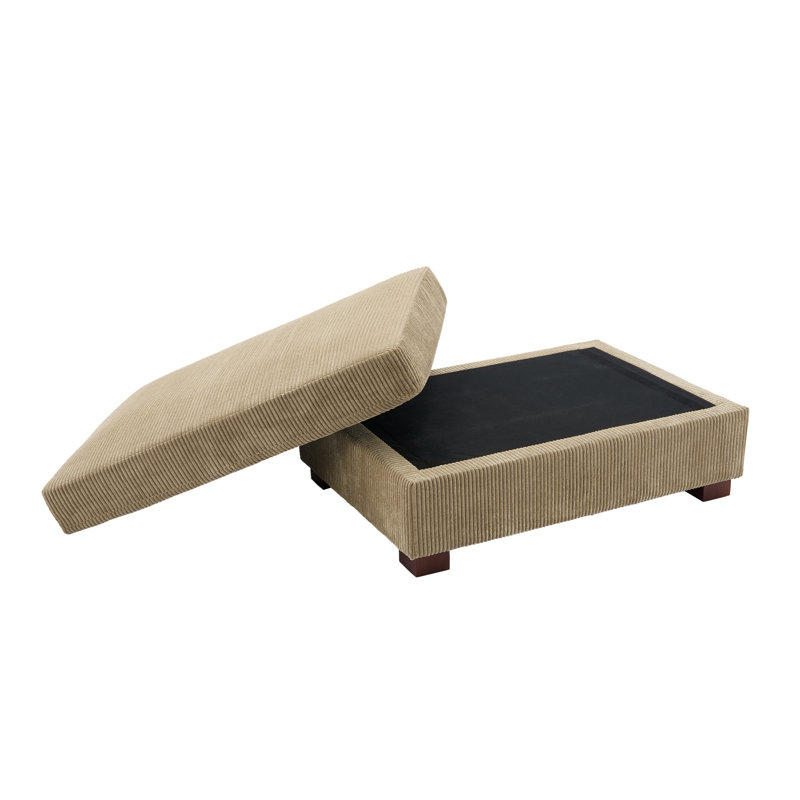 105.92cm Wide Square Solid Colour Standard Ottoman, Camel