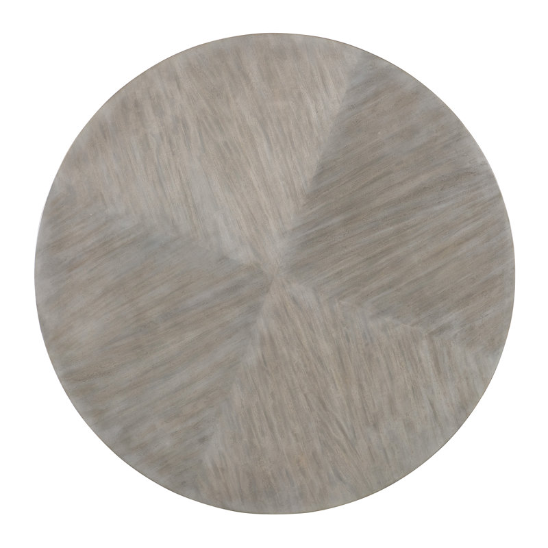 Gray Round Wood Coffee Table with Storage