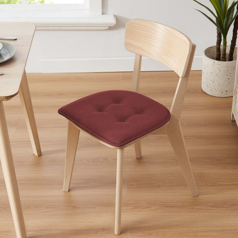 Coussin de siège en mousse à mémoire de forme en U de qualité supérieure épais et confortable Coussin de siège capitonné antidérapant Housse de siège intérieure en caoutchouc antidérapant de 17 po x 16 po pour bureau, chaises de cuisine, paquet de 6, couleur bourgogne