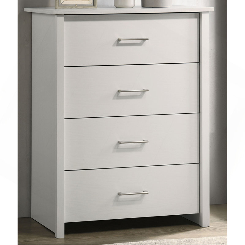 Commode à tiroirs et commode avec poignées, Blanc